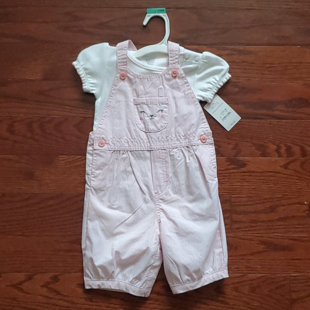 Carter's bunny overall set